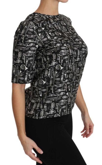 Dolce & Gabbana - Exquisite Trumpet Print Silk Blouse