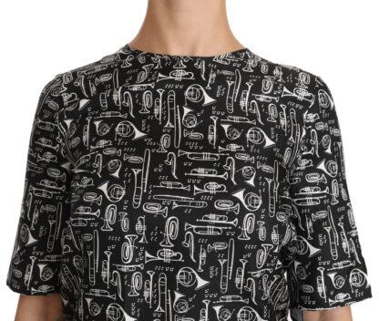 Dolce & Gabbana - Exquisite Trumpet Print Silk Blouse