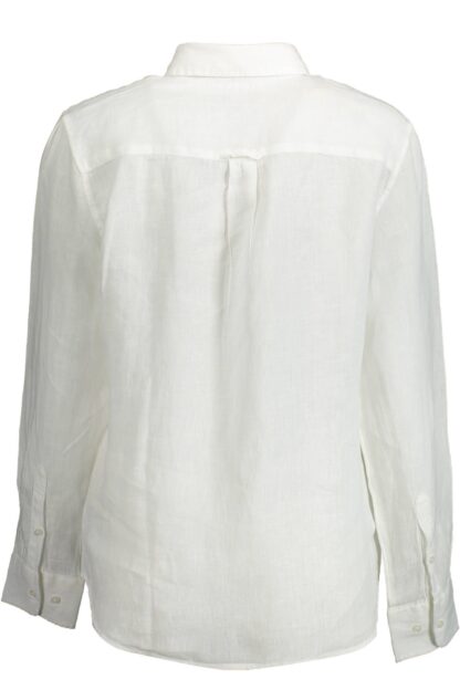 Gant - Elegant White Linen Long-Sleeve Shirt