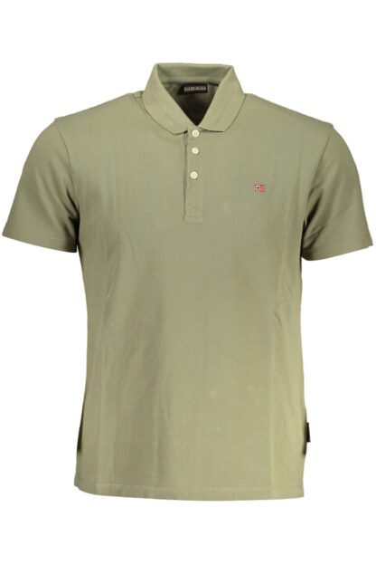 Napapijri - Green Cotton Men Polo Shirt