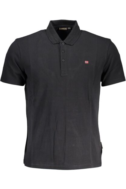 Napapijri - Black Cotton Men Polo Shirt