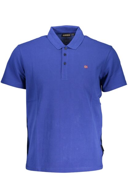 Napapijri - Blue Cotton Men Polo Shirt