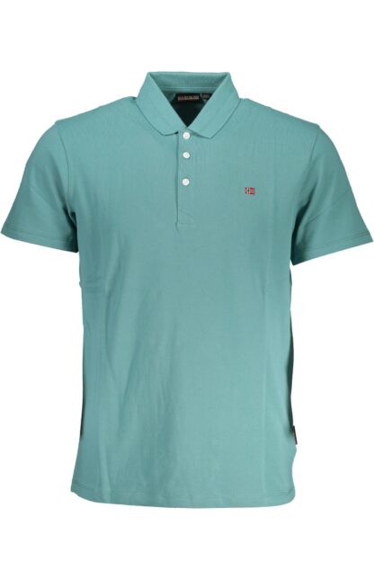 Napapijri - Green Cotton Men Polo Shirt