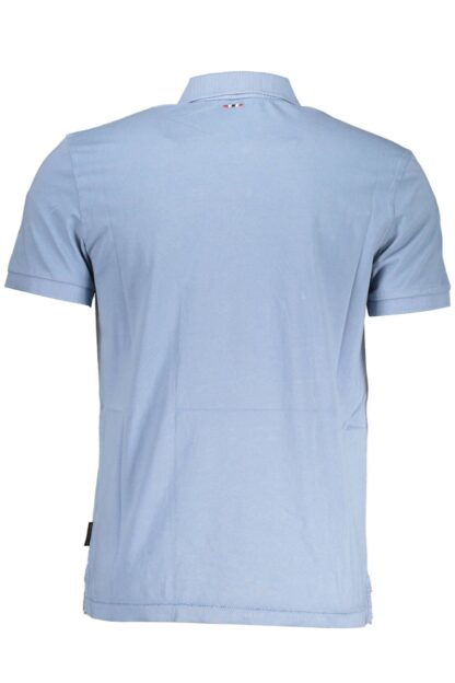 Napapijri - Light Blue Cotton Men Polo Shirt