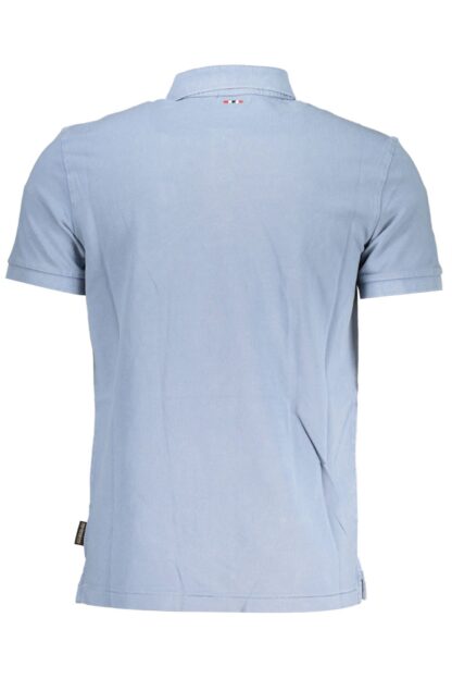 Napapijri - Light Blue Cotton Men Polo Shirt