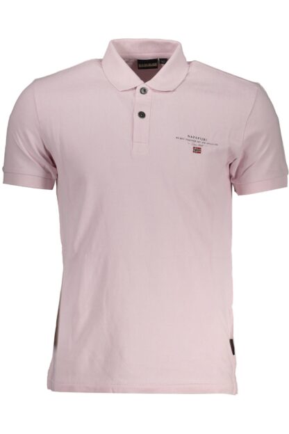 Napapijri - Pink Cotton Men Polo Shirt