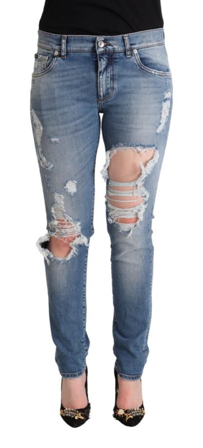 Dolce & Gabbana - Chic Distressed Denim Skinny Jeans