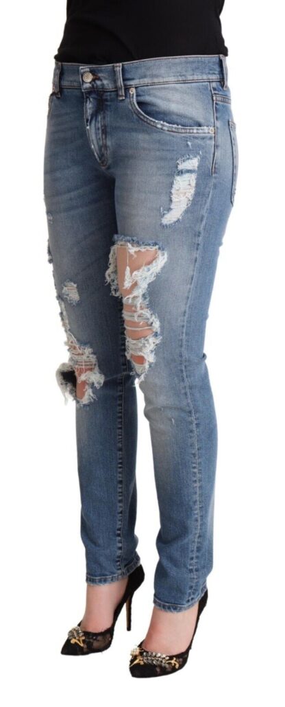 Dolce & Gabbana - Chic Distressed Denim Skinny Jeans