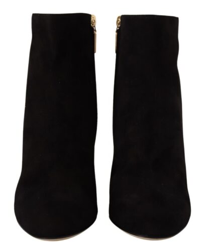 Dolce & Gabbana - Elegant Suede Ankle Boots with Crystal Embellishment