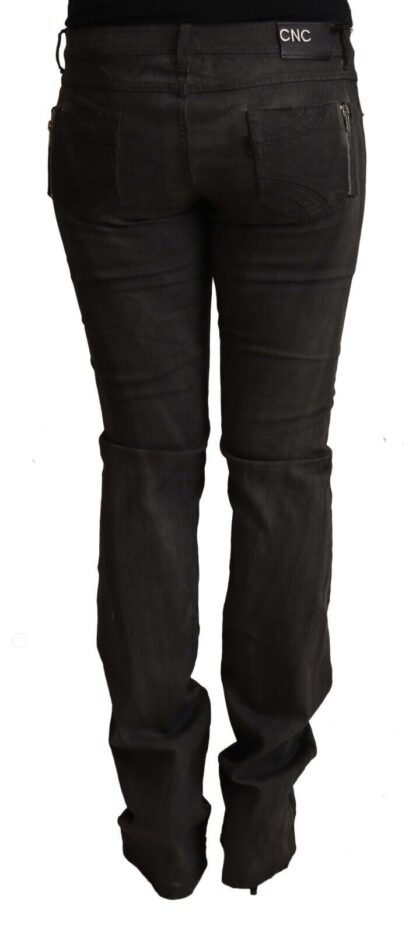 Costume National - Elegant Mid Waist Skinny Black Trousers