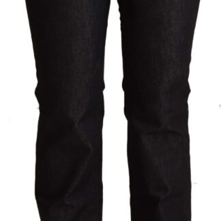 Costume National - Elegant Mid Waist Skinny Black Trousers