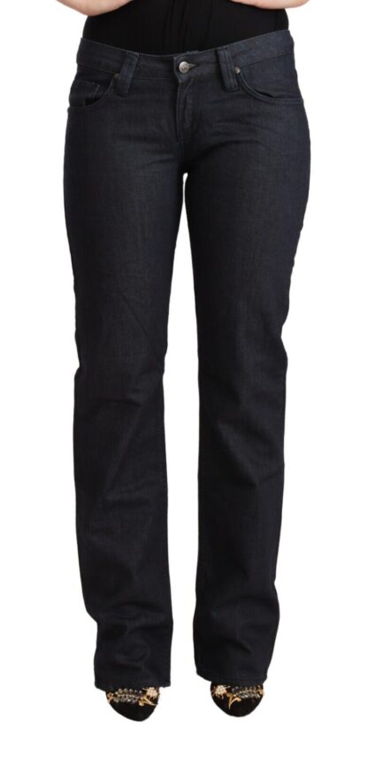 Exte - Chic Dark Blue Low Waist Straight Denim