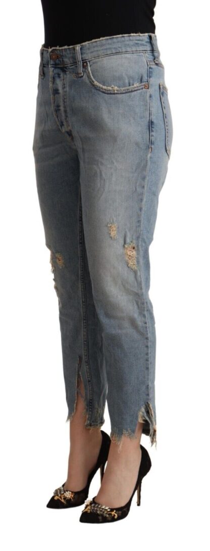 CYCLE - Chic Distressed Mid Waist Cropped Denim