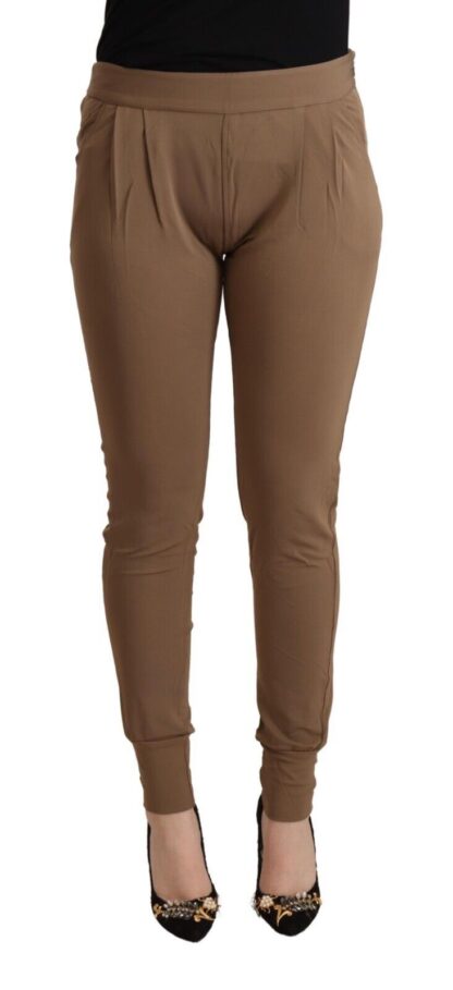 Scervino Street - Chic Brown Mid Waist Tapered Pants