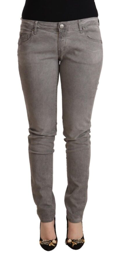 Acht - Sleek Gray Skinny Low Waist Jeans