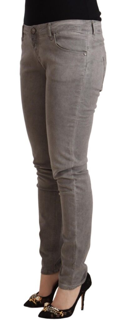 Acht - Sleek Gray Skinny Low Waist Jeans