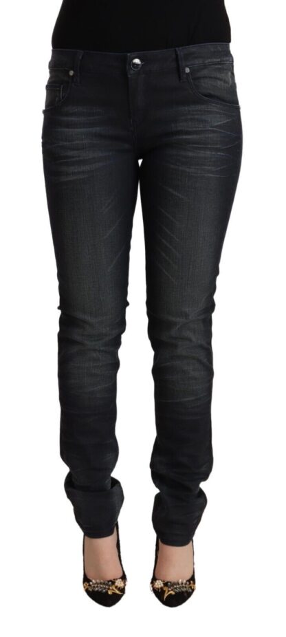 Acht - Sleek Black Washed Slim Fit Jeans