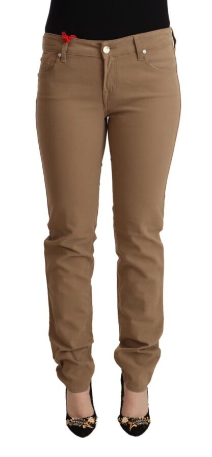 Jacob Cohen - Elegant Brown Mid Waist Skinny Pants