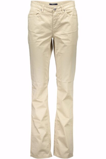 Gant - Chic Beige Cotton Trousers with Logo Detail