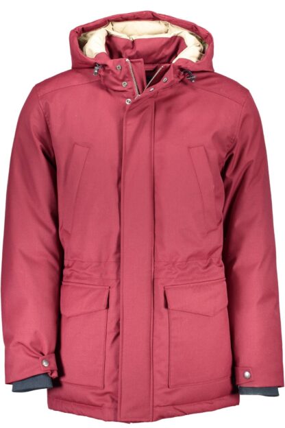 Gant - Chic Red Hooded Jacket with Multiple Pockets