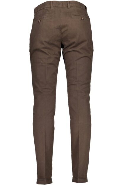 Harmont & Blaine - Chic Brown Cotton Trousers with Logo Detail