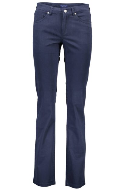 Gant - Elegant Blue Cotton Trousers with Chic Logo Detail