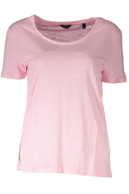 Gant - Chic Pink Linen T-Shirt with Logo