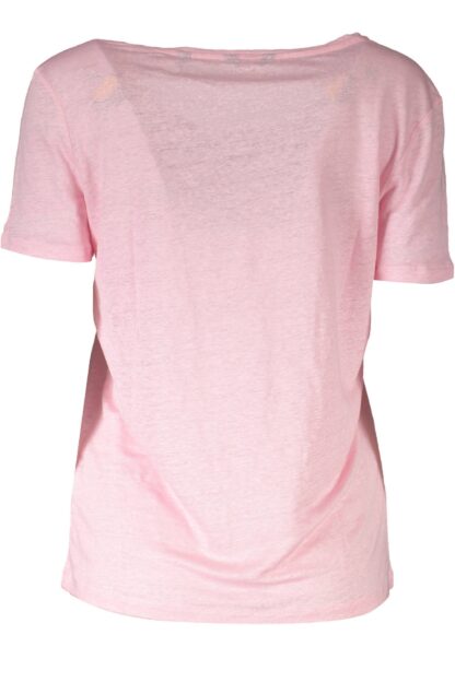 Gant - Chic Pink Linen T-Shirt with Logo