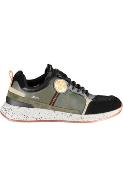 North Sails - Sporty Green Leather Sneakers with Contrasting Sole