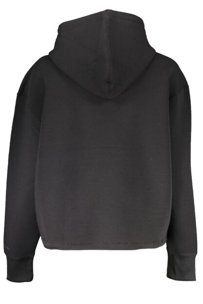 Calvin Klein - Sleek Black Cotton Hoodie with Logo Print