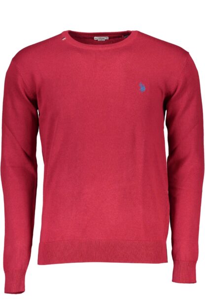 U.S. POLO ASSN. - Chic Red Round Neck Embroidered Sweater