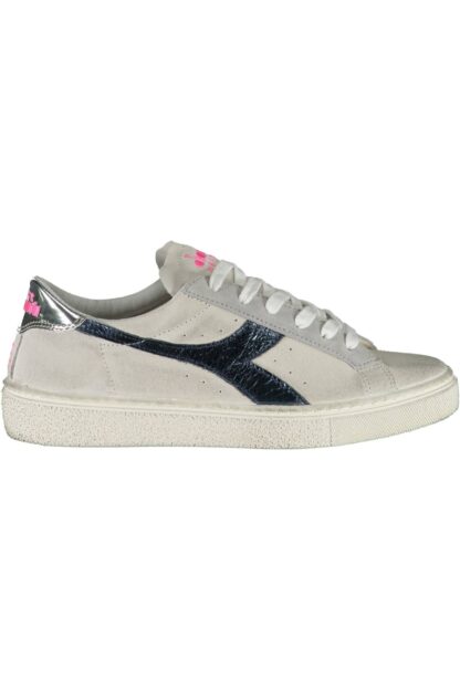 Diadora - Sleek White Lace-Up Sneakers with Contrasting Accents