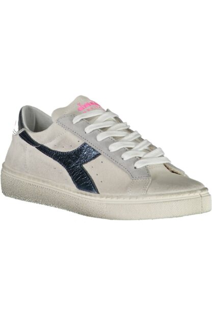 Diadora - Sleek White Lace-Up Sneakers with Contrasting Accents