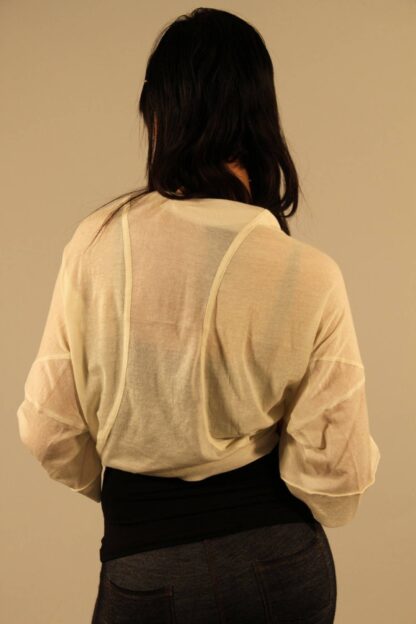 Patrizia Pepe - Elegant White Shrug with Contrasting Inserts