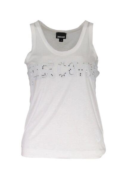 Just Cavalli - Elegant White Tank with Logo Detailing