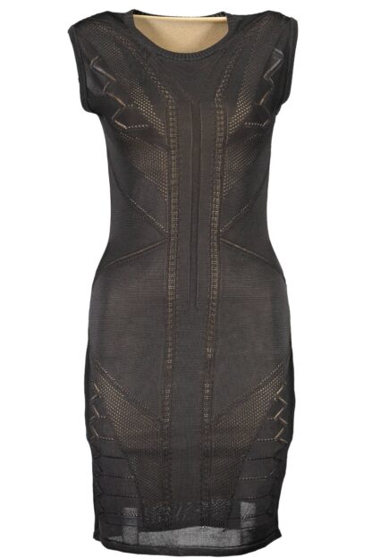 Just Cavalli - Elegant Wide Shoulder Dress with Round Neck