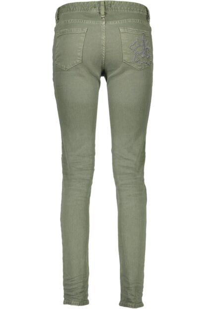 Just Cavalli - Chic Green Cotton Trousers with Logo Detail