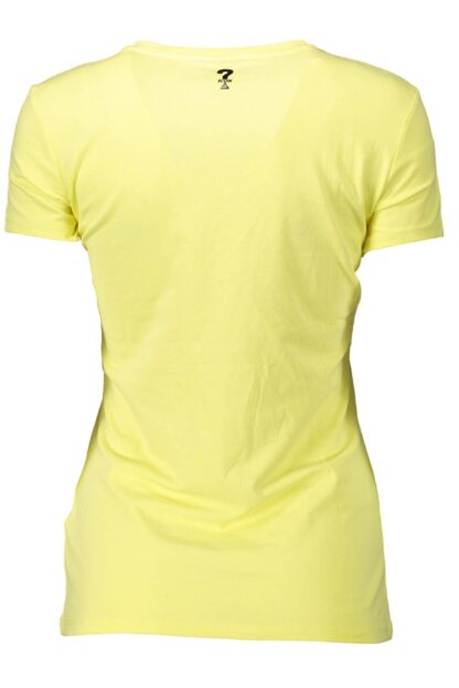 Guess Jeans - Chic V-Neck Yellow Tee with Iconic Logo