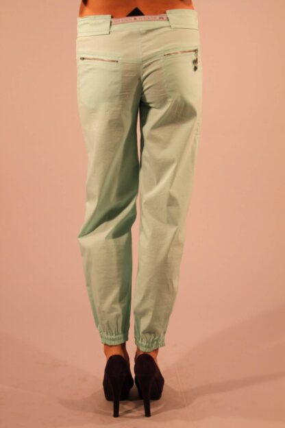 Patrizia Pepe - Elegant Green Nylon Trousers with Chic Logo Detail