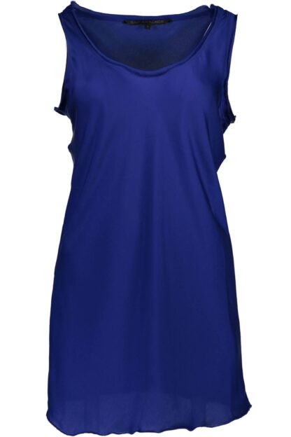 Silvian Heach - Elegant Wide Shoulder Blue Tank