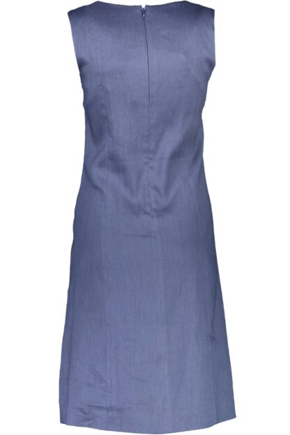 Gant - Elegant Wide Shoulder V-Neck Blue Gown