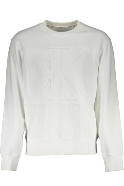 Calvin Klein - Sleek White Cotton Logo Sweatshirt