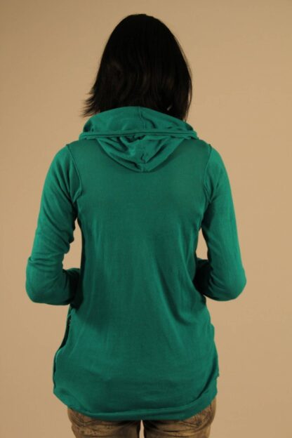 Patrizia Pepe - Chic Green Hooded Zip Sweatshirt with Logo