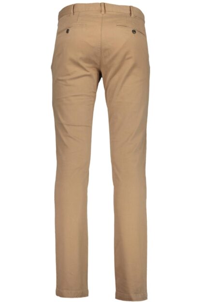 Gant - Beige Cotton Tube Leg Trousers with Logo