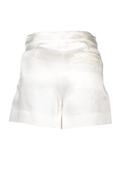 Just Cavalli - Chic White Linen Shorts with Logo Detail