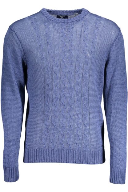 Gant - Sleek Blue Linen Round Neck Sweater