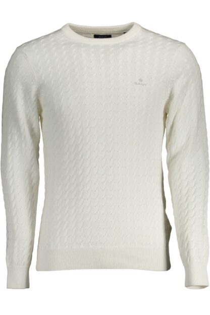 Gant - Elegant White Long-Sleeved Round Neck Shirt