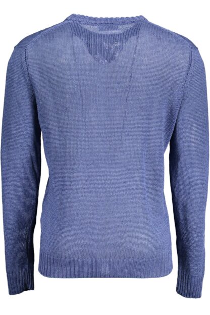 Gant - Sleek Blue Linen Round Neck Sweater