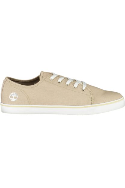 Timberland - Chic Beige Cotton Sneakers with Contrast Sole