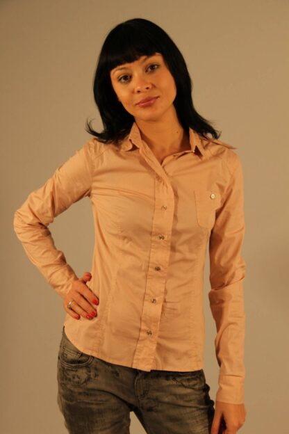 Patrizia Pepe - Chic Pink Italian Collar Long Sleeve Shirt